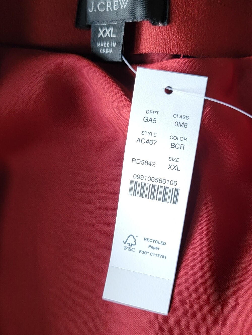 NWT J. Crew Rust Red Charmeuse Gwyneth Slip Skirt, XXL - Picture 2 of 4